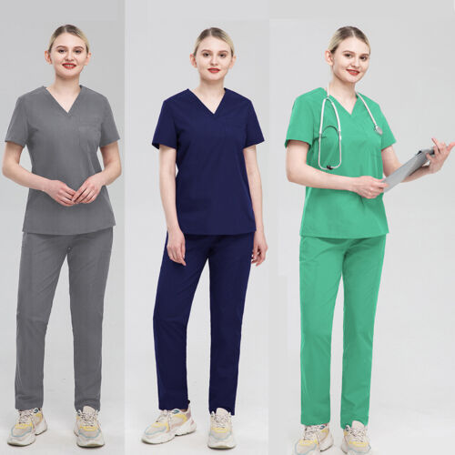 Stretch V-Neck Short Sleeve Professional Uniform Set (Pack / Wholesale Option)