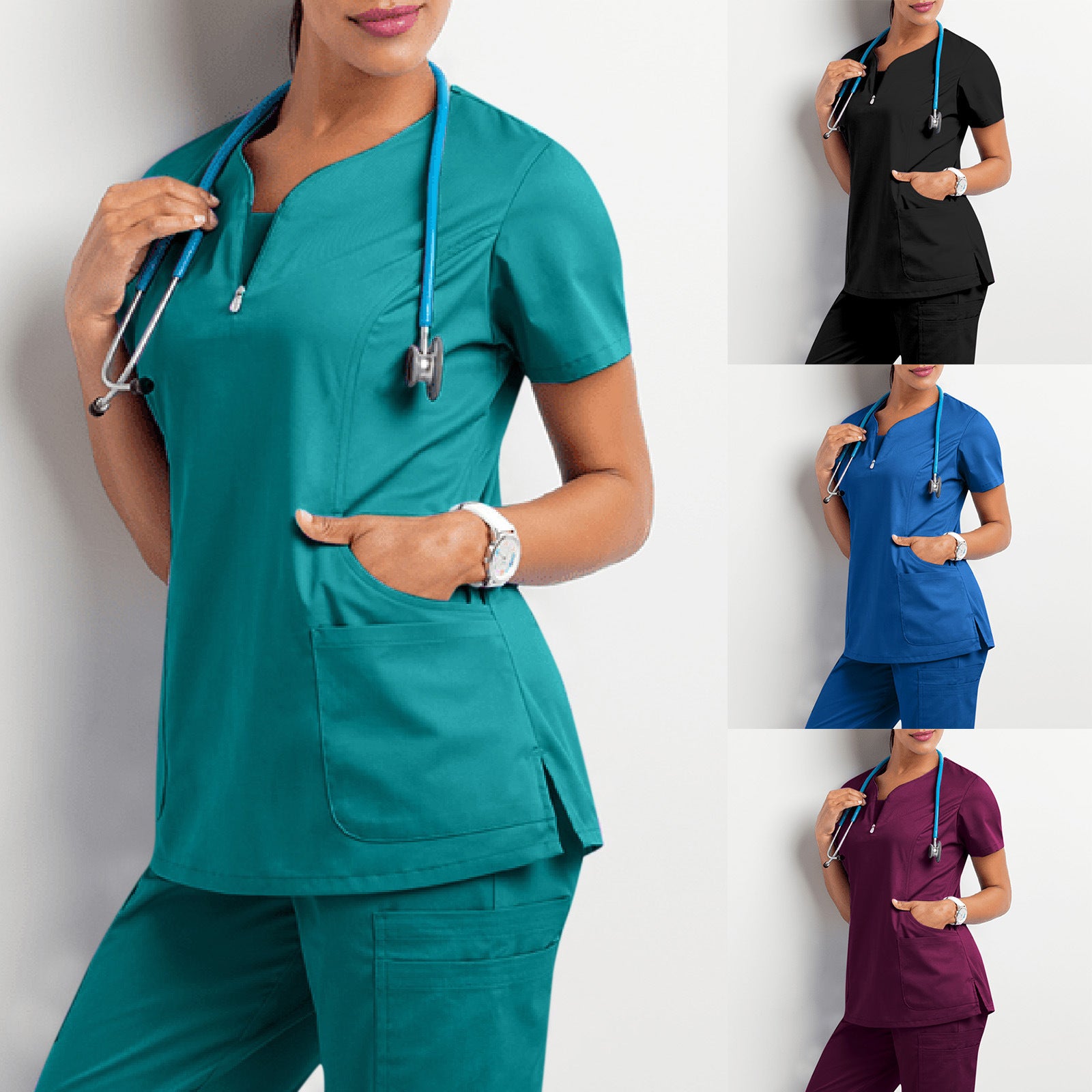 Operating Room Short-sleeved Hand Wash Clothes Blouse Short T