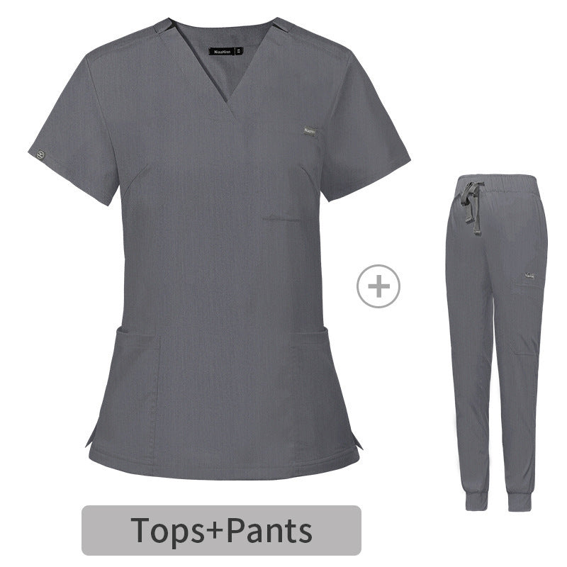 Stretch V-Neck Short Sleeve Professional Uniform Set (Pack / Wholesale Option)
