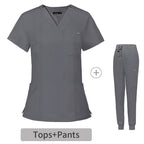 Stretch V-Neck Short Sleeve Professional Uniform Set (Pack / Wholesale Option)