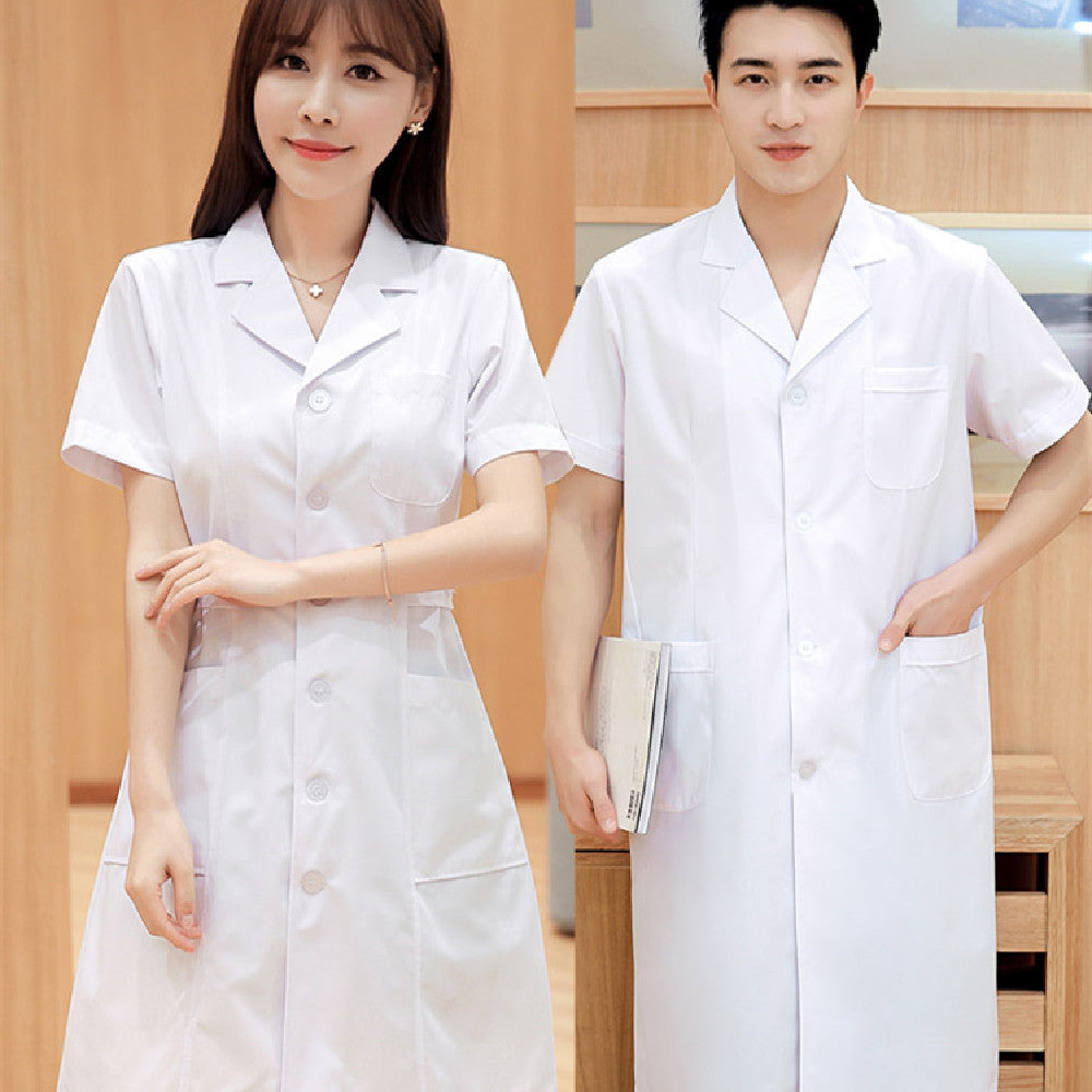 White Coat Long-sleeved Female Short-sleeved Summer Experimental Beauty Salon