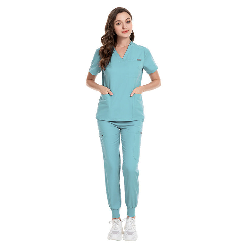 Hospital Surgical Suit V-neck Elastic Brush