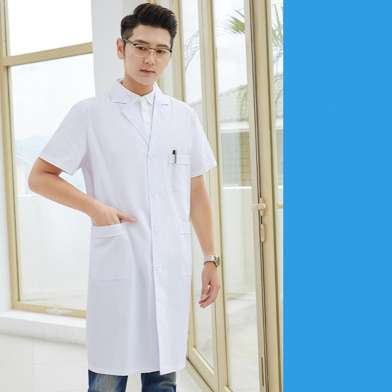 Salon Tattoo Artist Uniform White Coat With Long Sleeves