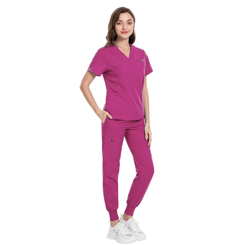 Hospital Surgical Suit V-neck Elastic Brush
