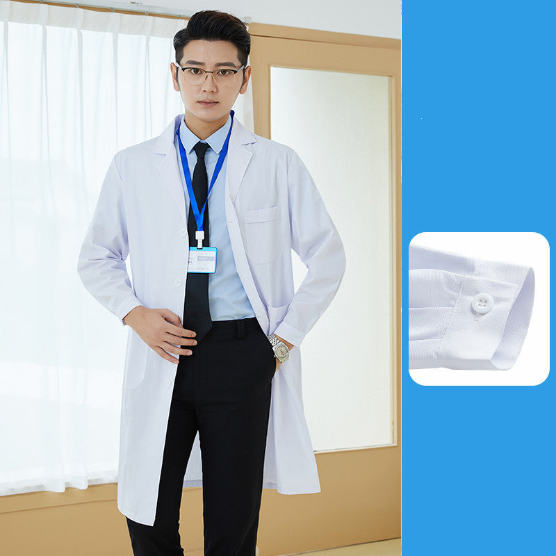 Salon Tattoo Artist Uniform White Coat With Long Sleeves