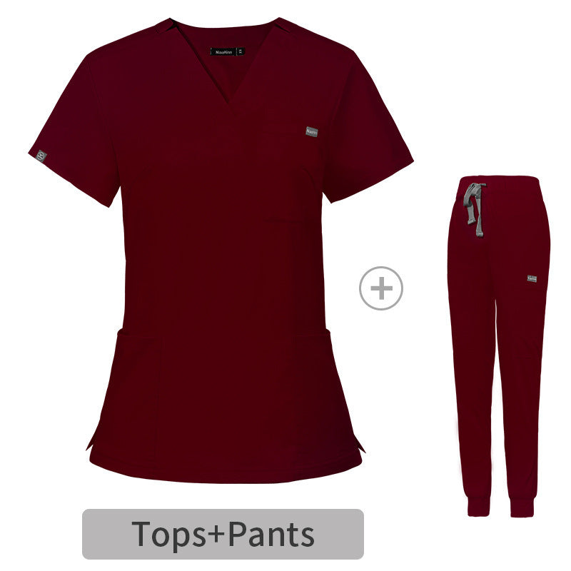 Stretch V-Neck Short Sleeve Professional Uniform Set (Pack / Wholesale Option)