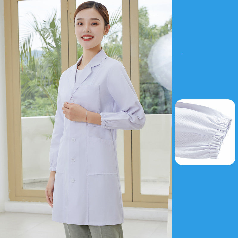 Salon Tattoo Artist Uniform White Coat With Long Sleeves