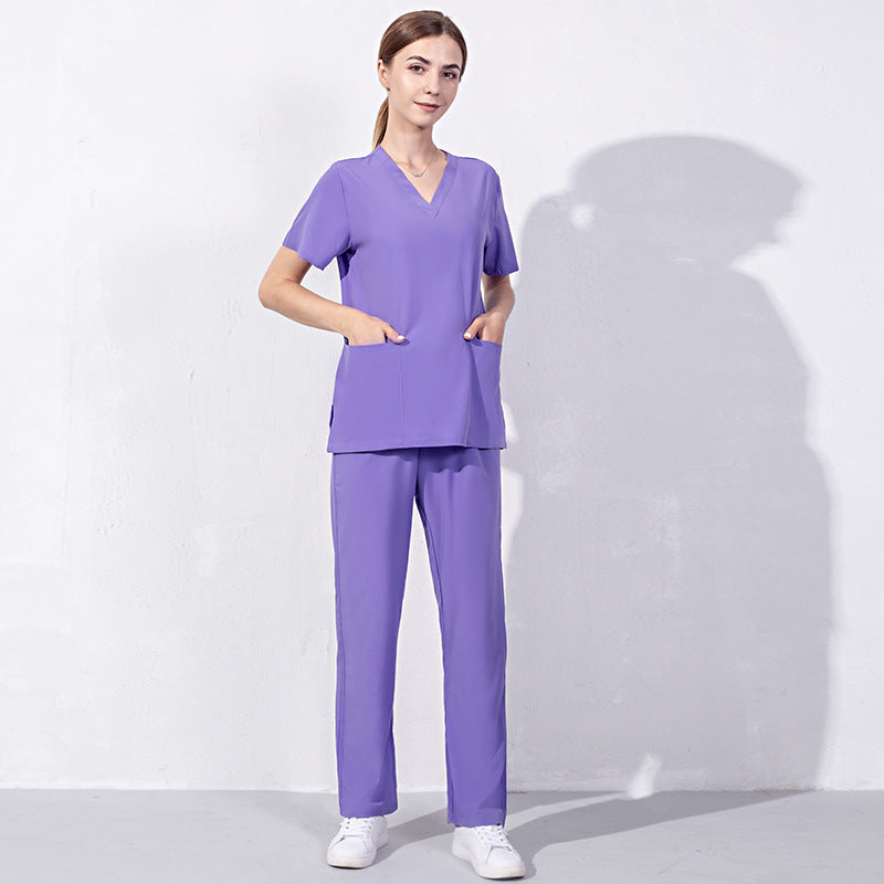 Female Doctor's Thin Work Clothes Short Sleeve Hand Washing Suit