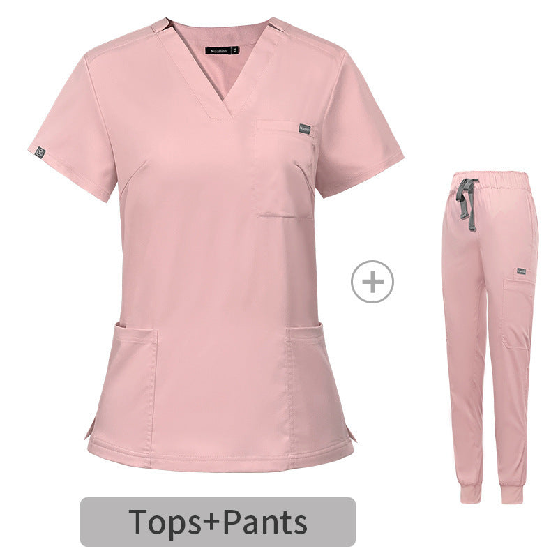 Stretch V-Neck Short Sleeve Professional Uniform Set (Pack / Wholesale Option)