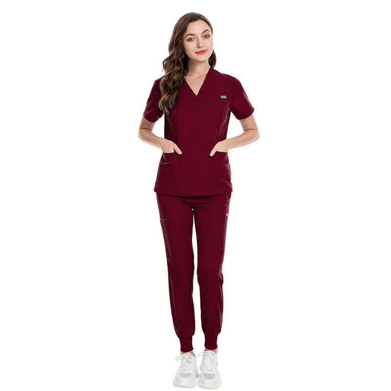 Hospital Surgical Suit V-neck Elastic Brush