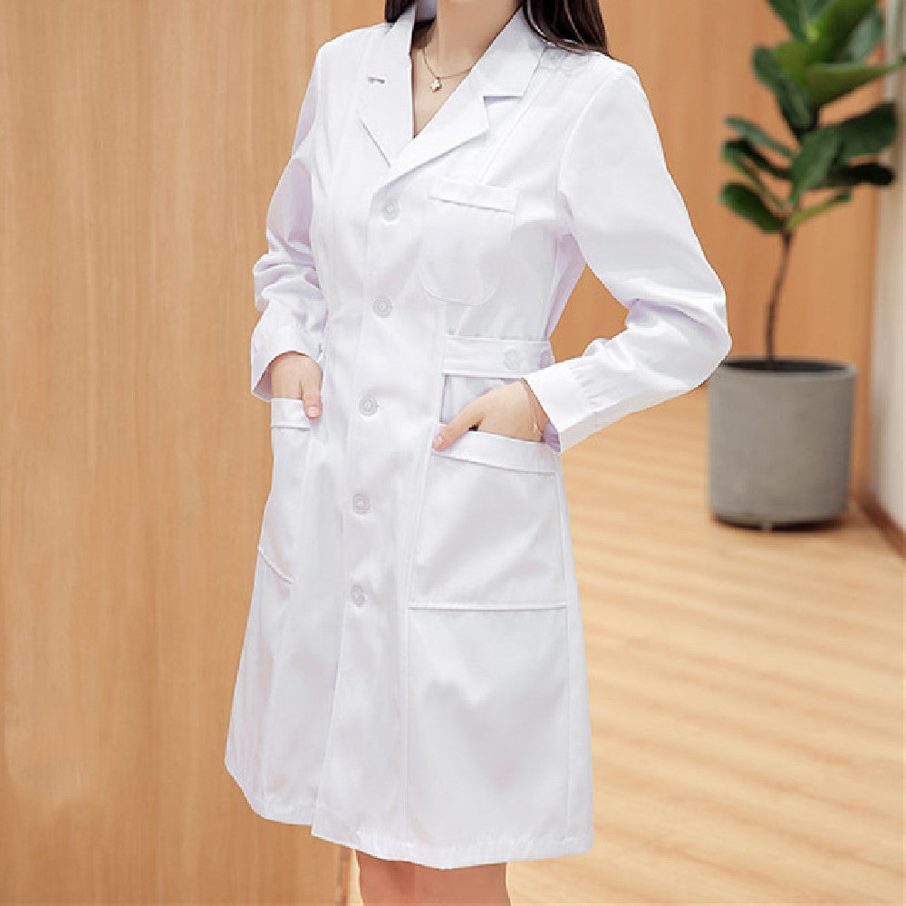White Coat Long-sleeved Female Short-sleeved Summer Experimental Beauty Salon