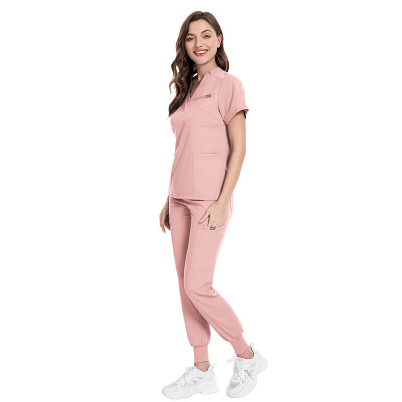 Hospital Surgical Suit V-neck Elastic Brush