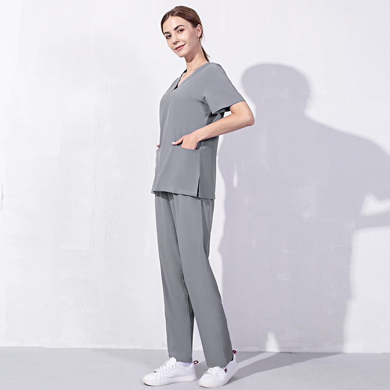 Female Doctor's Thin Work Clothes Short Sleeve Hand Washing Suit
