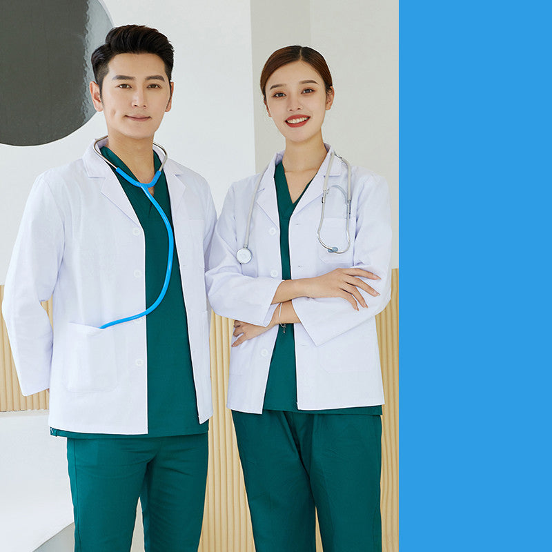 Salon Tattoo Artist Uniform White Coat With Long Sleeves