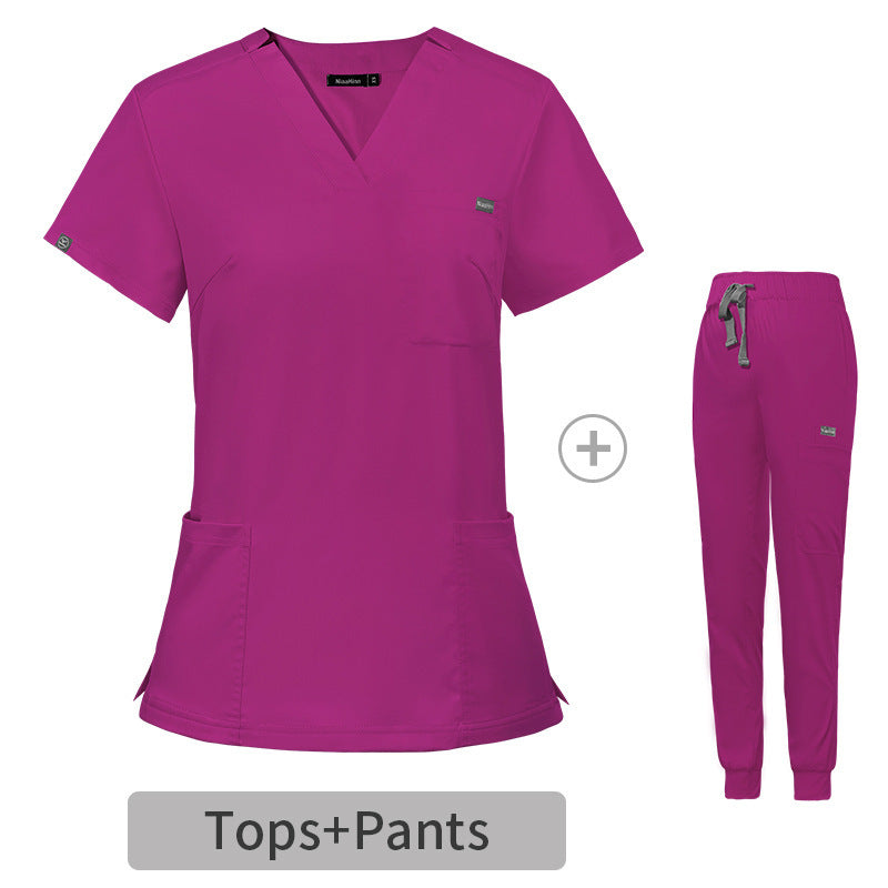 Stretch V-Neck Short Sleeve Professional Uniform Set (Pack / Wholesale Option)