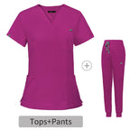 Stretch V-Neck Short Sleeve Professional Uniform Set (Pack / Wholesale Option)