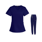 Women’s Short-Sleeve V-Neck Medical Scrub Set – Professional Uniform