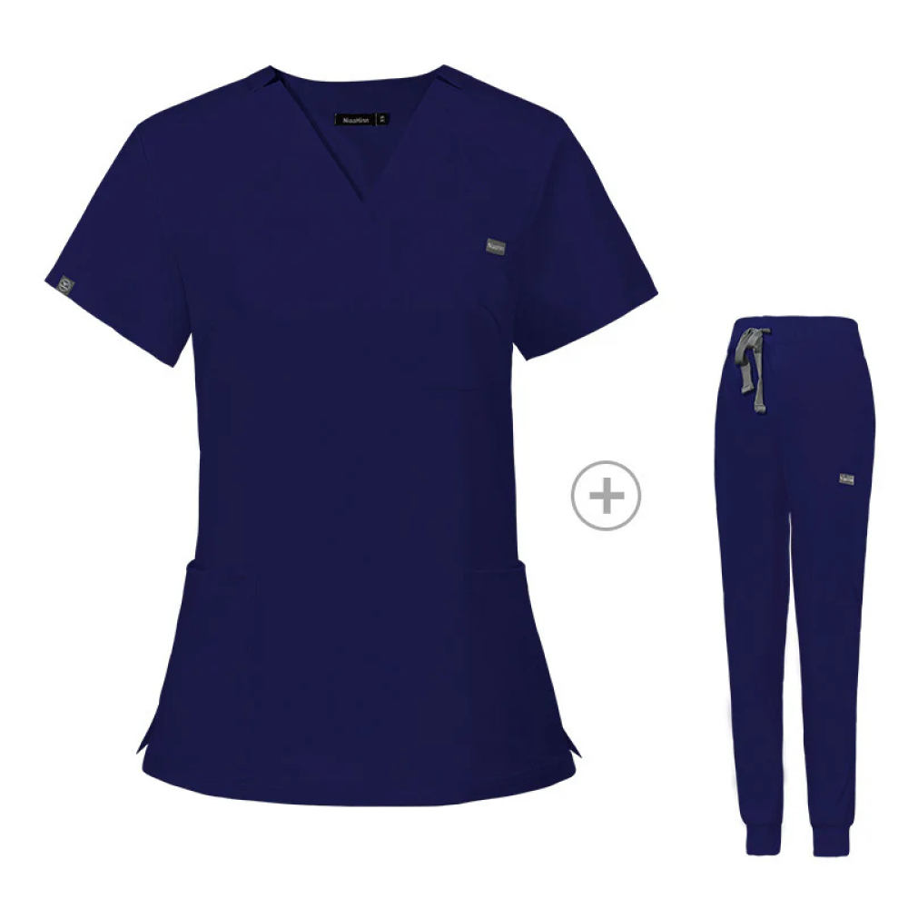 Stretch V-Neck Short Sleeve Professional Uniform Set (Pack / Wholesale Option)