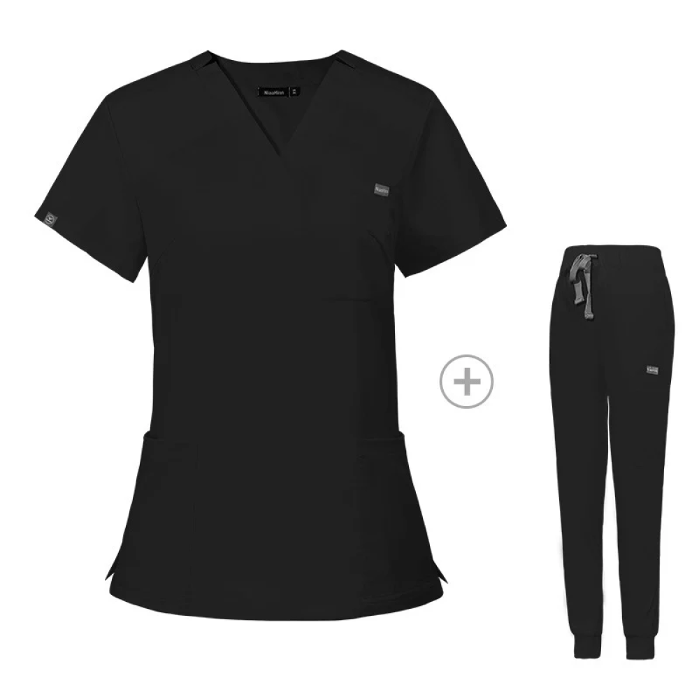 Stretch V-Neck Short Sleeve Professional Uniform Set (Pack / Wholesale Option)