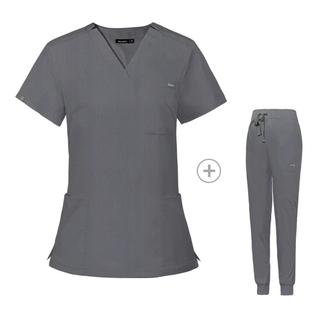 Stretch V-Neck Short Sleeve Professional Uniform Set (Pack / Wholesale Option)