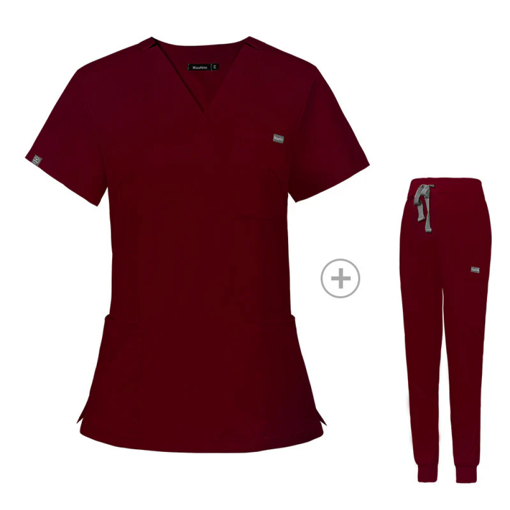 Stretch V-Neck Short Sleeve Professional Uniform Set (Pack / Wholesale Option)