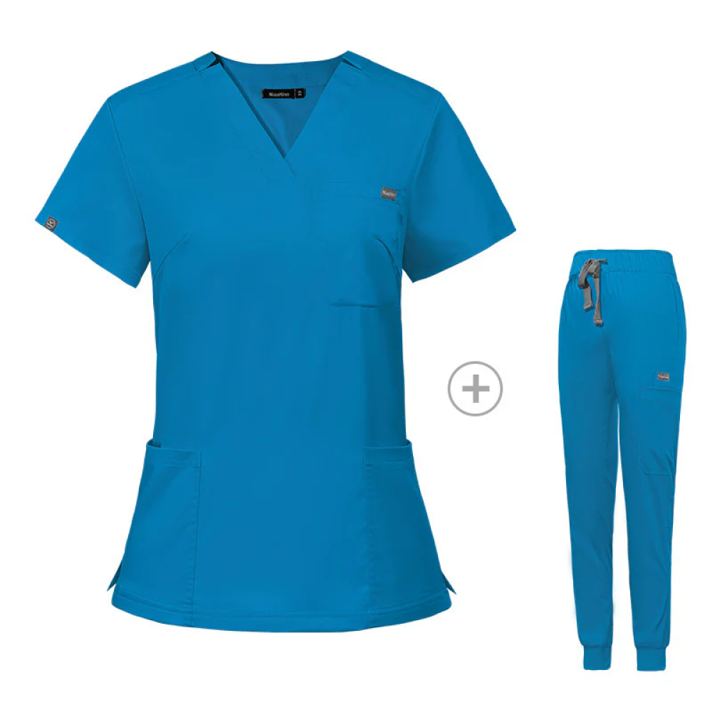 Stretch V-Neck Short Sleeve Professional Uniform Set (Pack / Wholesale Option)