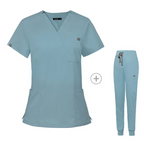Stretch V-Neck Short Sleeve Professional Uniform Set (Pack / Wholesale Option)
