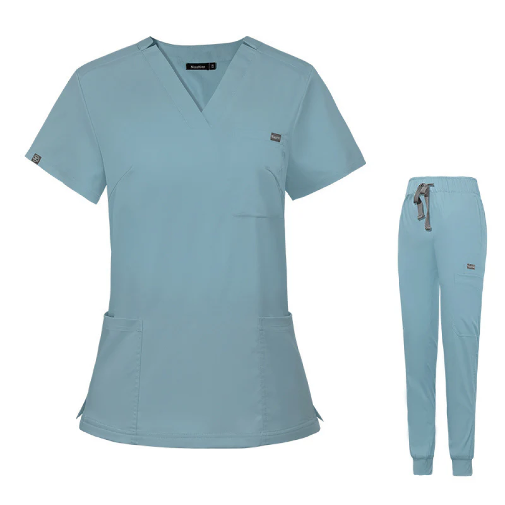 Stretch V-Neck Short Sleeve Professional Uniform Set (Pack / Wholesale Option)