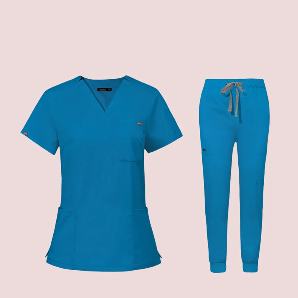 V-neck Short Sleeve Hospital Nurses' Uniform Suit