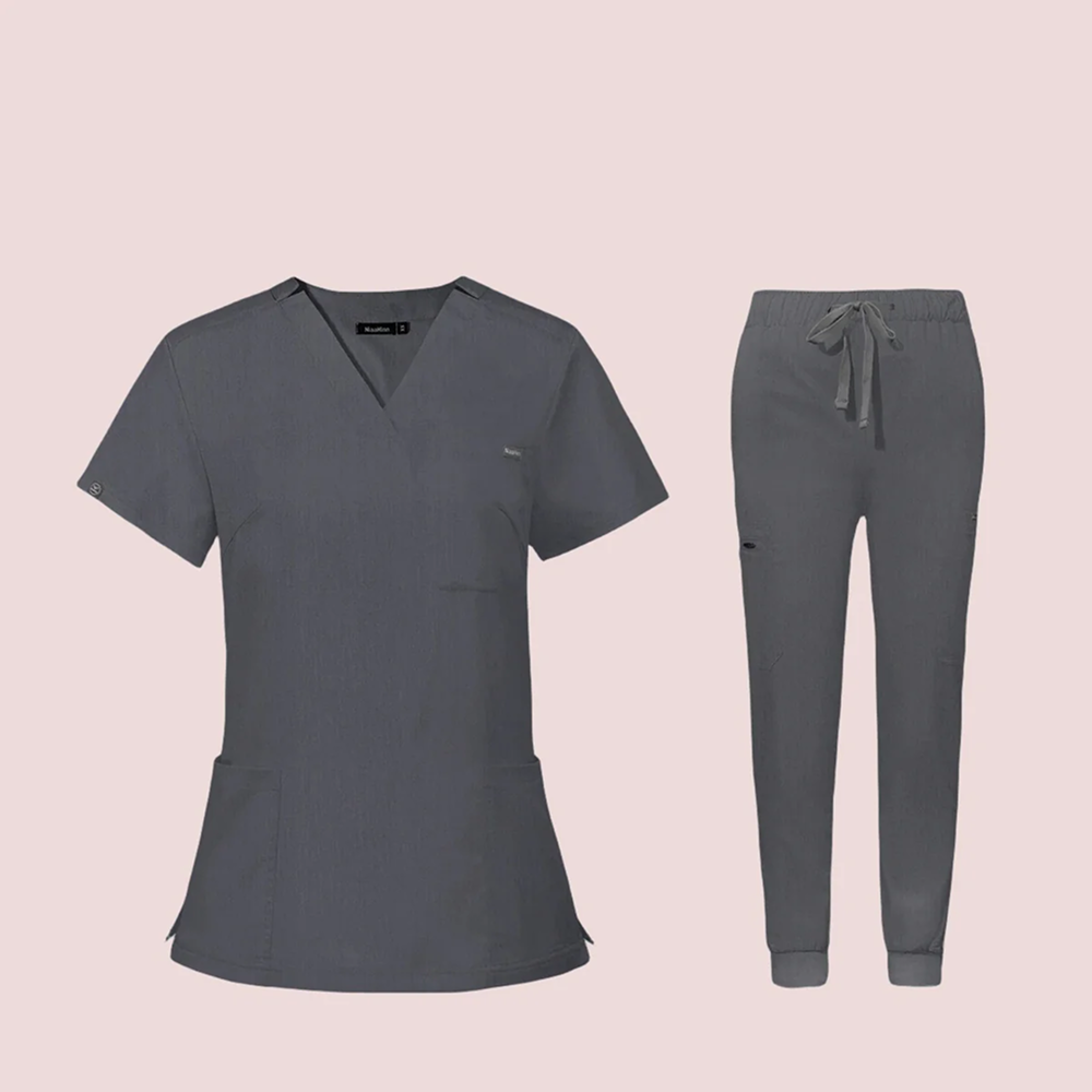 V-neck Short Sleeve Hospital Nurses' Uniform Suit