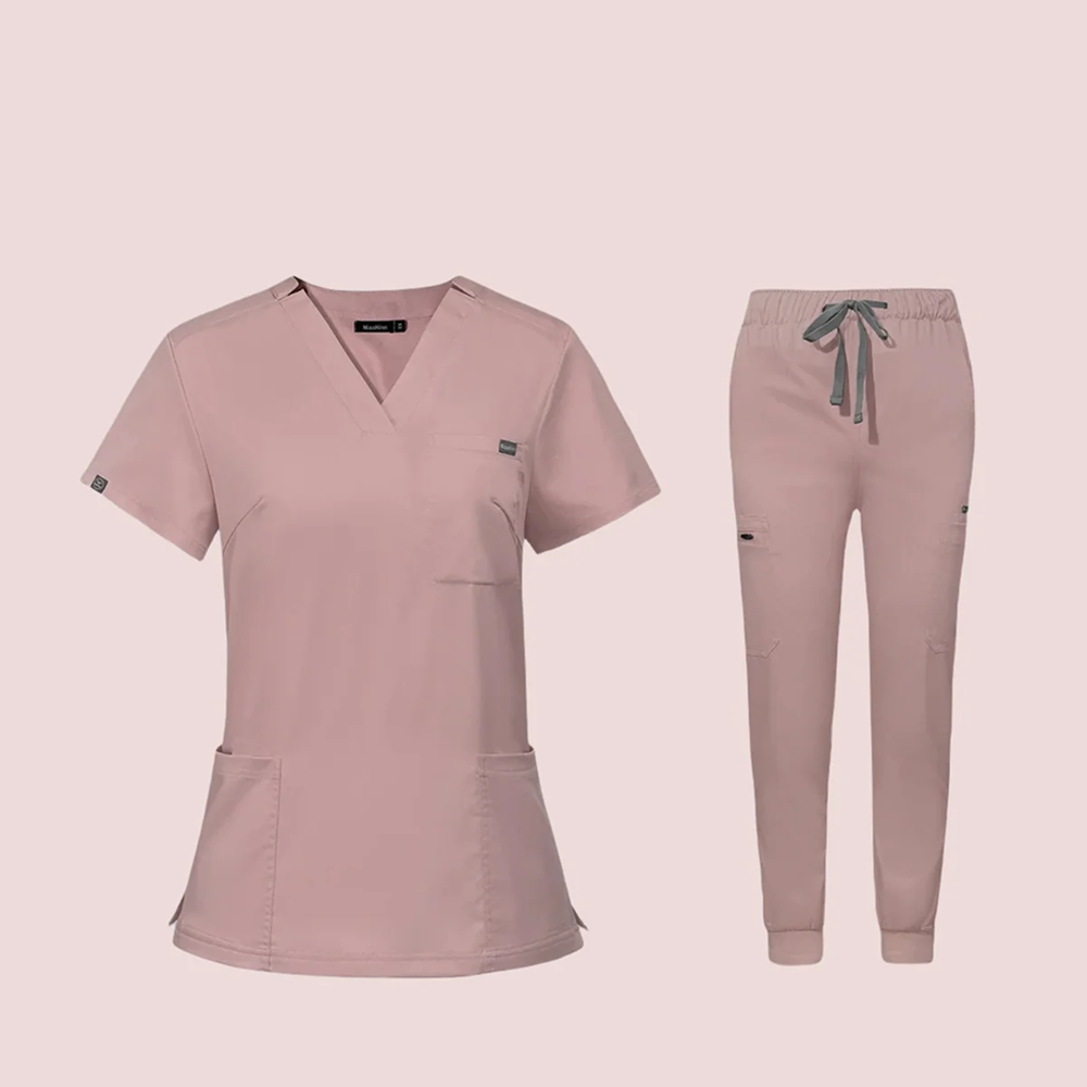 V-neck Short Sleeve Hospital Nurses' Uniform Suit