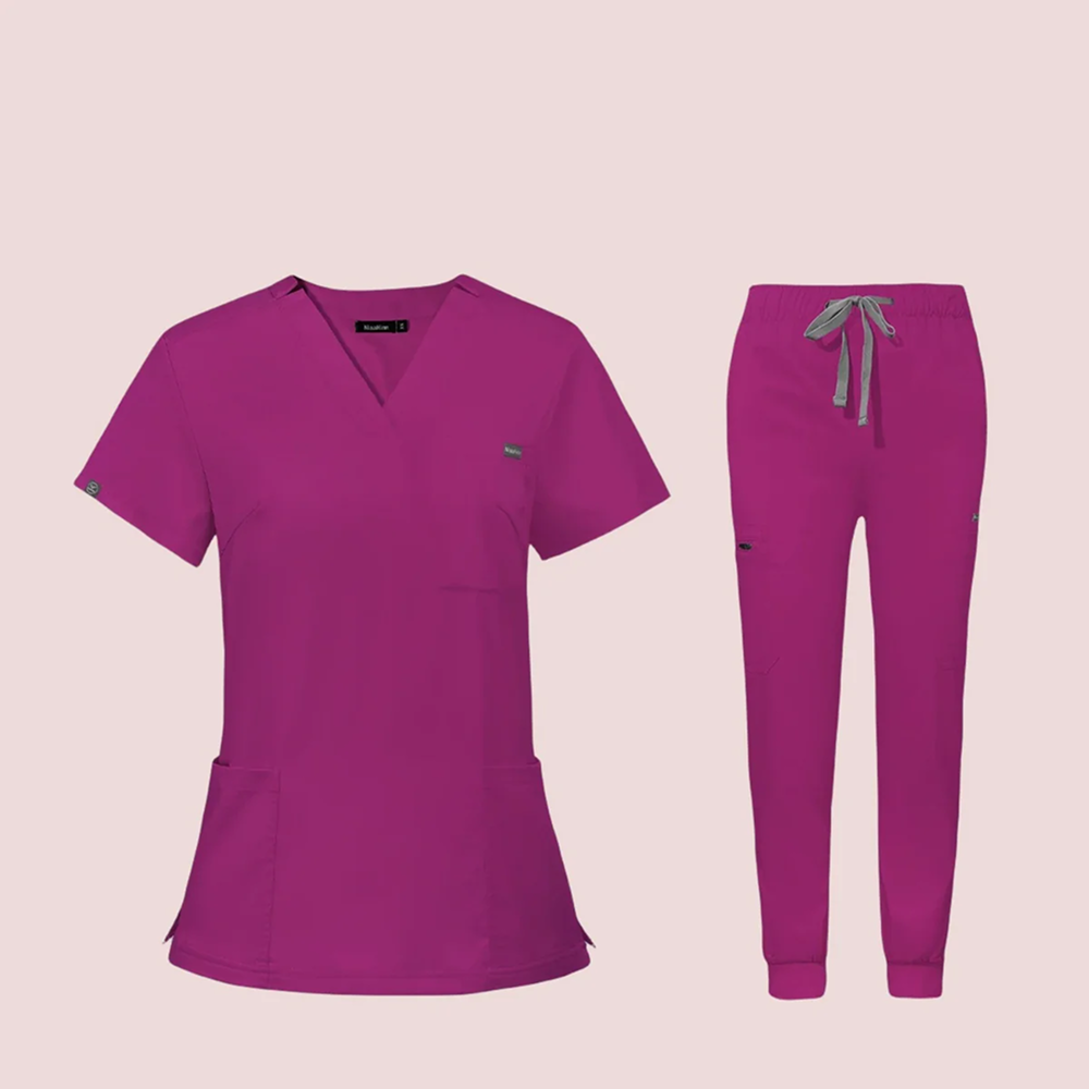 V-neck Short Sleeve Hospital Nurses' Uniform Suit