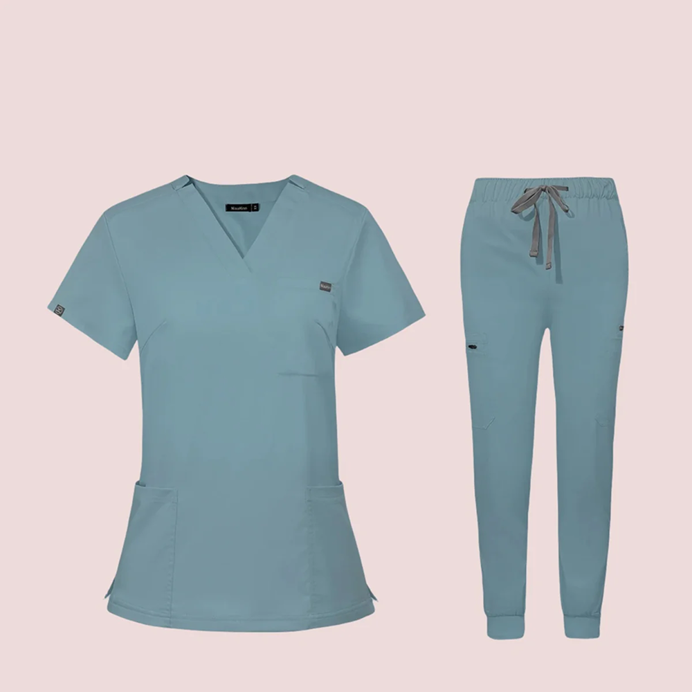 V-neck Short Sleeve Hospital Nurses' Uniform Suit