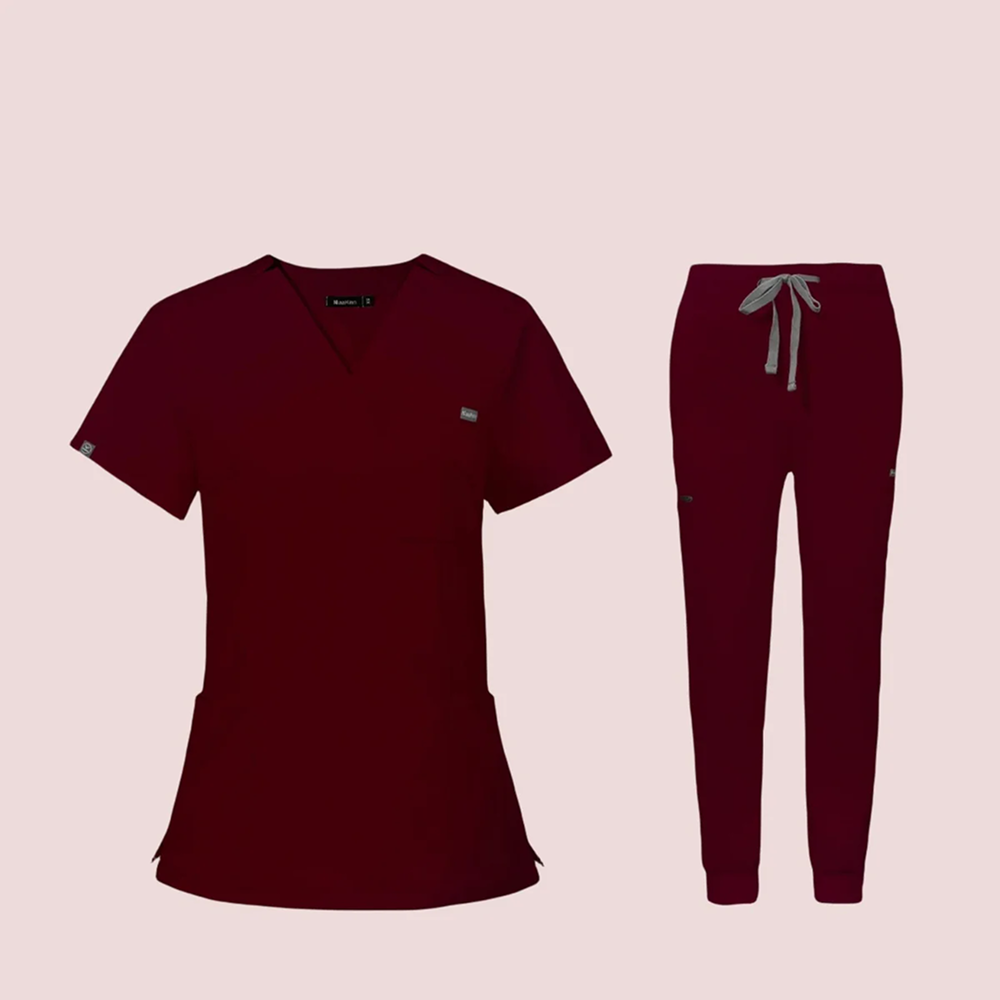 V-neck Short Sleeve Hospital Nurses' Uniform Suit