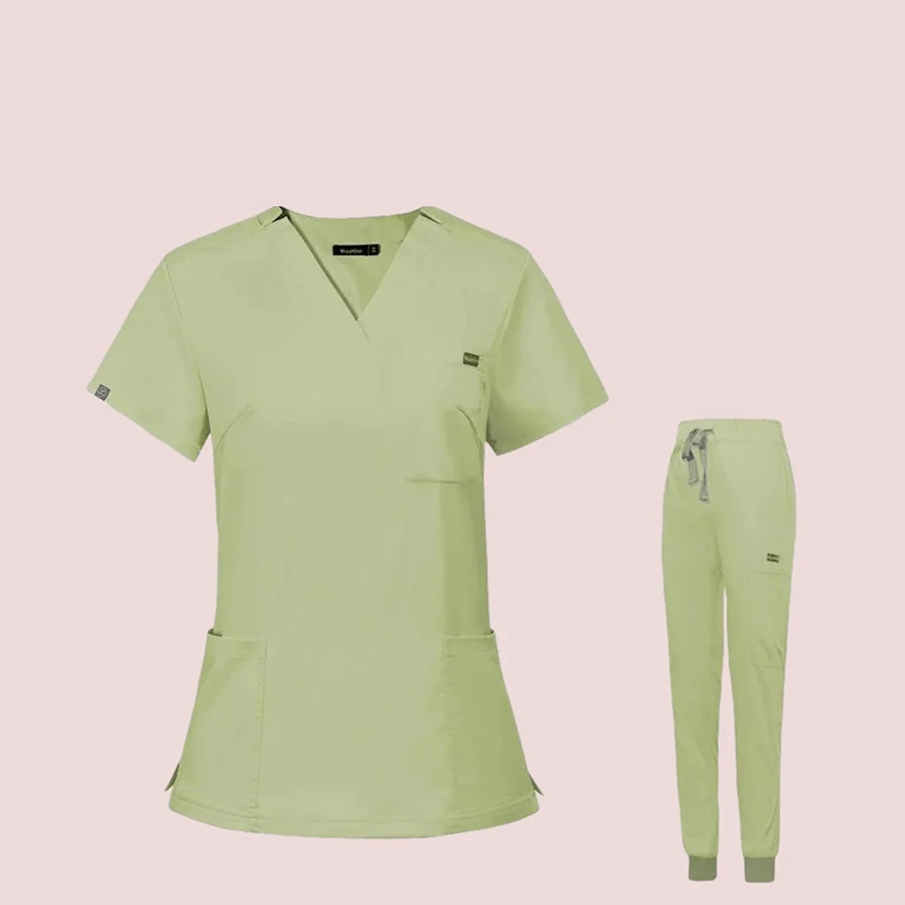 V-neck Short Sleeve Hospital Nurses' Uniform Suit