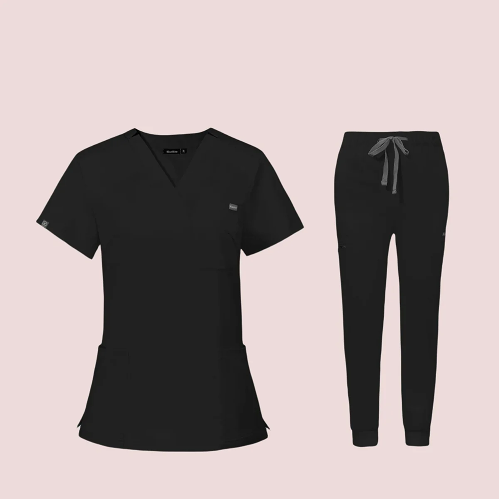V-neck Short Sleeve Hospital Nurses' Uniform Suit