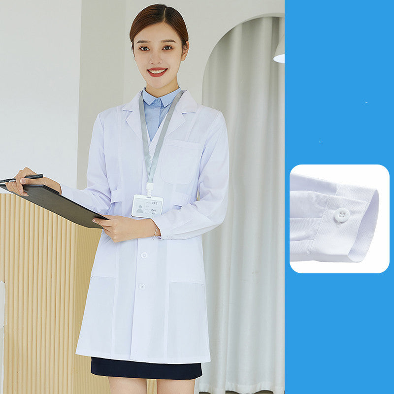Salon Tattoo Artist Uniform White Coat With Long Sleeves
