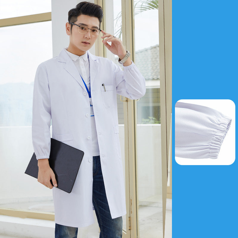 Salon Tattoo Artist Uniform White Coat With Long Sleeves