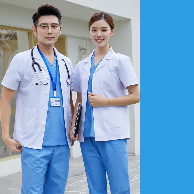 Salon Tattoo Artist Uniform White Coat With Long Sleeves