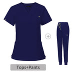 Stretch V-Neck Short Sleeve Professional Uniform Set (Pack / Wholesale Option)