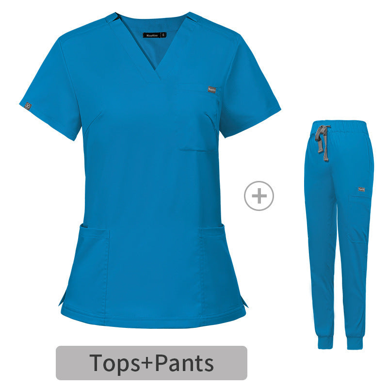 Stretch V-Neck Short Sleeve Professional Uniform Set (Pack / Wholesale Option)