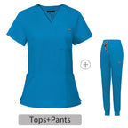 Stretch V-Neck Short Sleeve Professional Uniform Set (Pack / Wholesale Option)