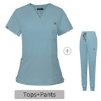 Stretch V-Neck Short Sleeve Professional Uniform Set (Pack / Wholesale Option)