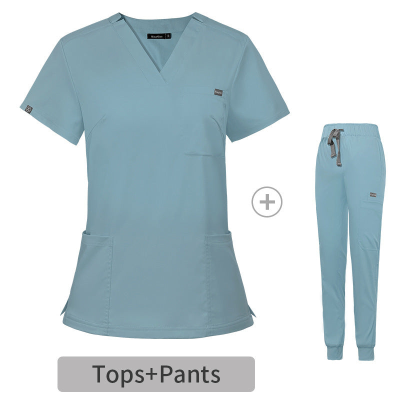 Stretch V-Neck Short Sleeve Professional Uniform Set (Pack / Wholesale Option)