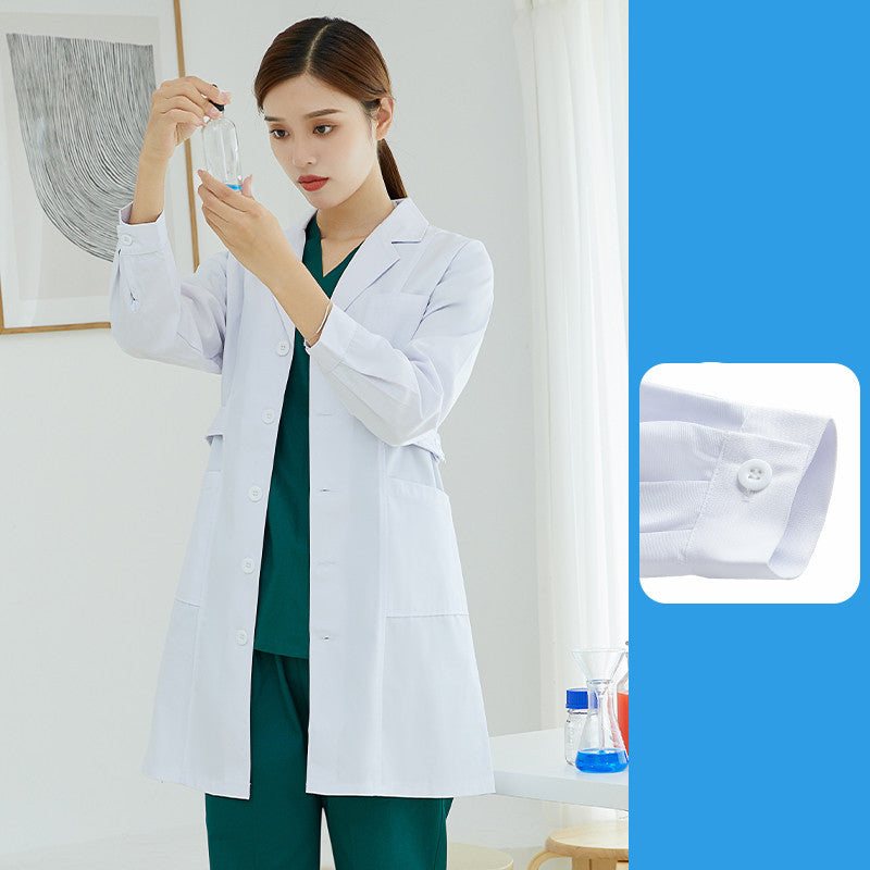 Salon Tattoo Artist Uniform White Coat With Long Sleeves