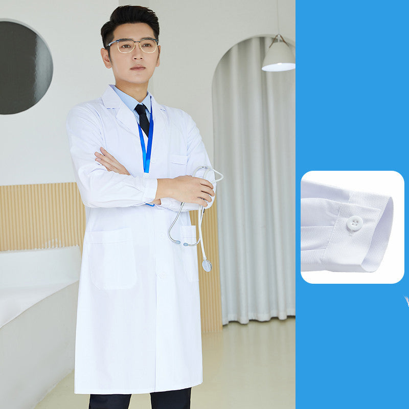 Salon Tattoo Artist Uniform White Coat With Long Sleeves