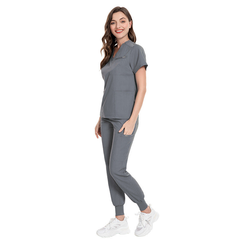 Hospital Surgical Suit V-neck Elastic Brush